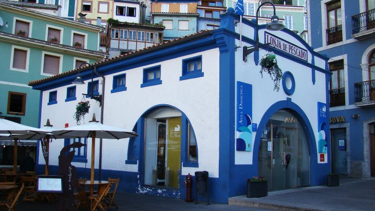 Vista panorámica de las casas de colores de Cudillero dispuestas en anfiteatro sobre el puerto pesquero
